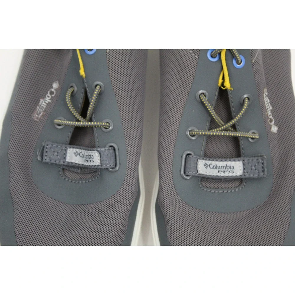 Columbia PFG Blood n Guts Men Grey Yellow Mesh Boat Shoes Sneakers Fishing NWOT